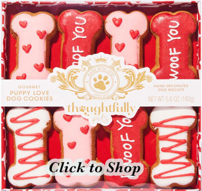 red frosted pet treats